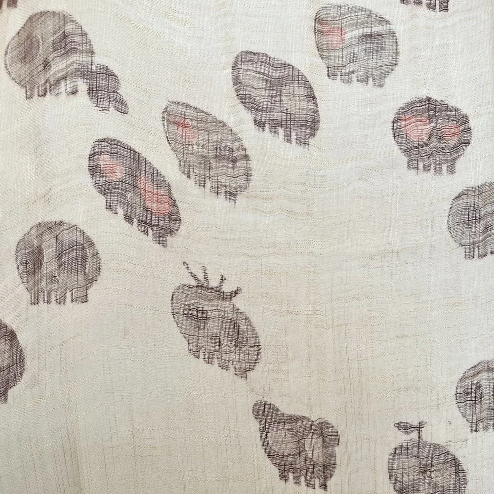 100% Linen Skull Scarf - Picture 6 of 10